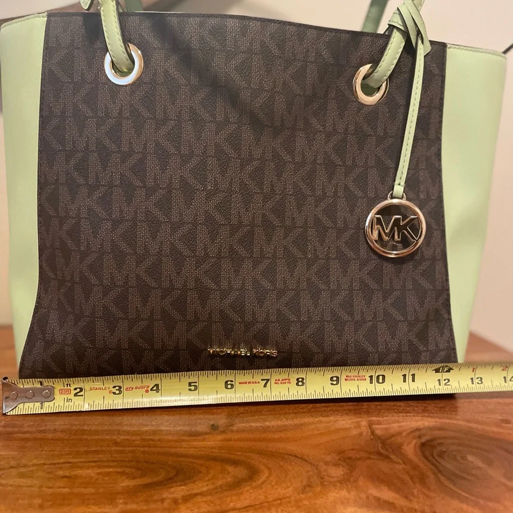 Michael Kors Signature Brown & Green Tote - Picture 12 of 12